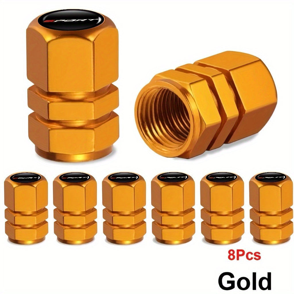 Aluminum Alloy Sport Pattern Valve Caps, Suitable for Motorcycles, Cars and Other Vehicles, Available in 4/8-Pack, First Released in 2025