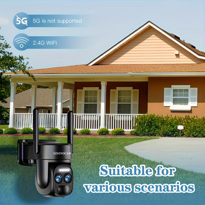 Outdoor Safety High-definition Night Vision, Home Security Camera, with Solar Power, WiFi Connection, PIR Motion Detection, Outdoor Home Monitoring Light Alarm, Two-way Audio, Wireless Security Camera, Suitable for Gardens, Front Doors, Rating IP66