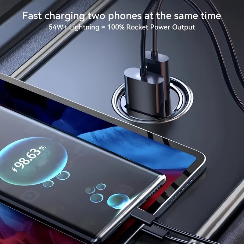 Beimingsi Metal Vehicle-mounted Charger - Concealed Ultra-fast Charging Flash Charging Mini Ring-shaped Fast Charging Head Suitable for Fast Charging Of Mobile Phones