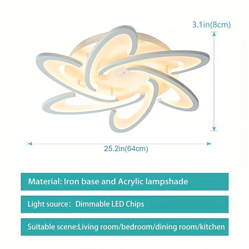 LED Ceiling Light Modern Design Adjustable Ceiling Light Compact Ceiling Light Trim, for Living Room Kitchen Bedroom Dining Room, Diameter 31.1 inches / 3360 Lumens / 3000-6500K, Home Decor and LED Light, Living Room LED Light