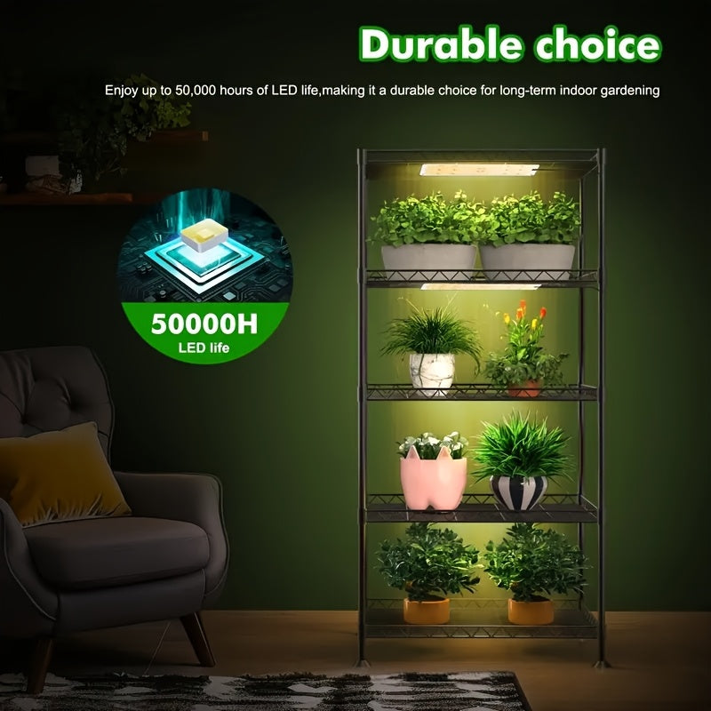 4-Pack Ultra-Thin LED Plant Grow Light, Auto On/Off 3/9/12H Timer, 3 Lighting Modes 10 Dimmable Levels, 154 LED Beads for Plant Growth