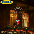 PHFRQ - 創意聖誕降落傘聖誕老人裝飾燈 - USB供電，具備8種燈光模式，非常適合在您的庭院或窗戶裝飾中營造節慶氣氛，色彩繽紛的燈光，聖誕裝飾和家居裝飾的必備品