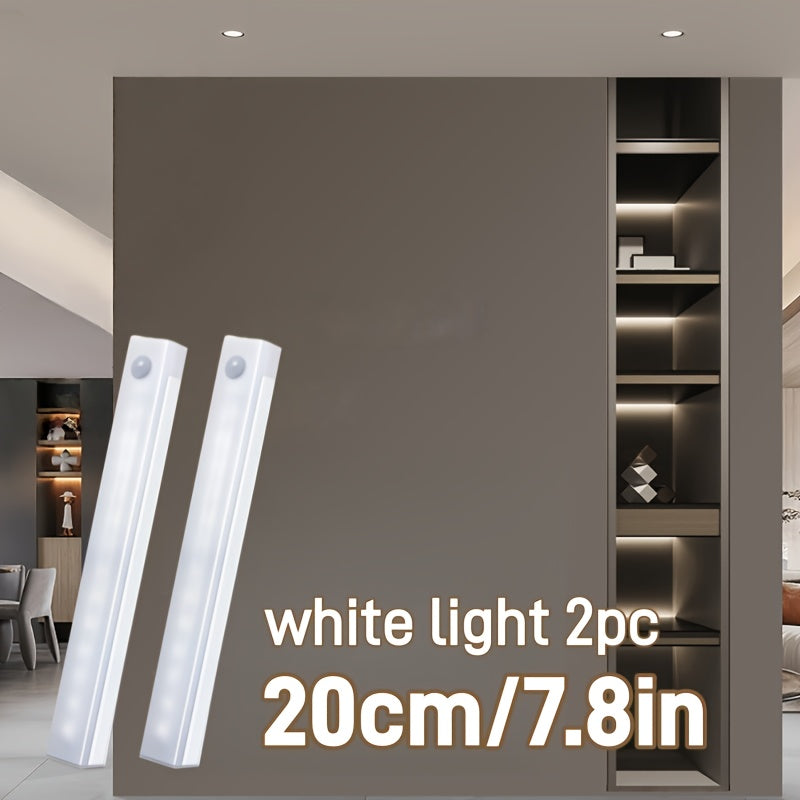 LED tube light with motion sensor - USB rechargeable, easy-to-install magnetic booster, white light illumination, suitable for cars, homes, wardrobes, bedrooms and travel, wardrobe light
