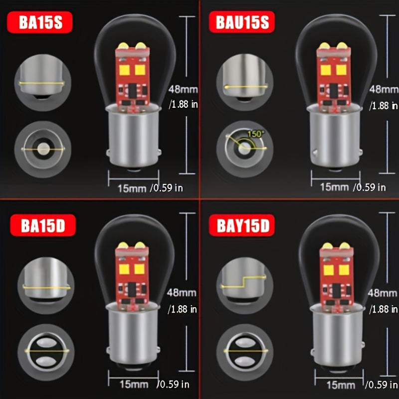 2Pcs LED Headlight Car Turn Signal Lights 1156 1157 Bulbs BA15S BAU15S BA15D Reverse Light Brake Light BAY15D P21/5W LED Low Beam Light for Cars and Trucks, No Battery Included