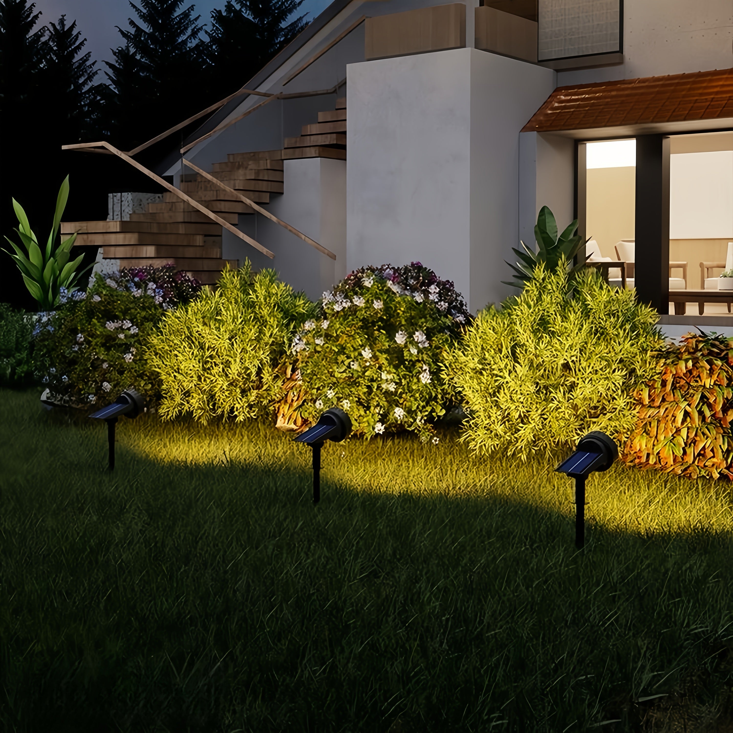 Solar Outdoor Spotlight, 55 LEDs 3 Modes, Christmas Decoration Landscape Lighting, Solar Path Light - Perfect for Garden Festival Decoration, Solar Spotlight Outdoor, Suitable for Courtyard, Garden Solar Flood Light