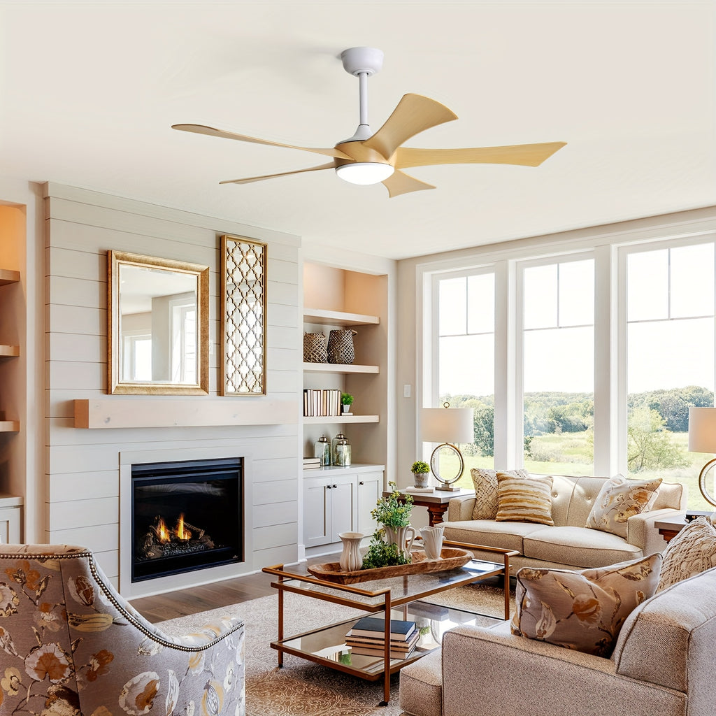 Sofucor 52 Inch Smart Ceiling Fan with Light & Remote - Modern Low Profile Design, Energy-Efficient DC Motor, Smart Ceiling Fan for Rooms, Bedrooms, Living Rooms - Easy Installation, Quiet Operation, High Efficiency
