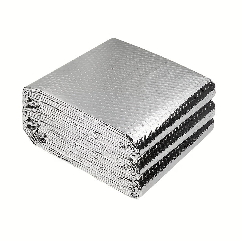 1卷100cmX400cm反光保温卷 - 双层泡沫和铝箔热隔层，辐射热拒绝，提高能效，冬季保暖和夏季冷却 - 门窗汽车阁楼屋顶安装方便，耐热垫，门保温，窗保温，反光表面，耐用保温，耐热材料，耐候材料，保温条，汽车所有者，家庭保温，墙保温，保温板，泡沫板，柔性保温