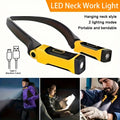 A Rechargeable Work Light, Portable Flashlight with Two Lighting Modes, Designed as a Hands-Free Neck Light, Ideal for Reading, Camping & Repair Work