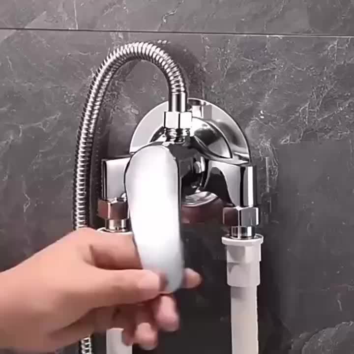 Shower Faucet Control Valve - Stainless Steel Bathtub & Shower Valve, Hot/Cold Water Mixer, Surface-Mounted Shower Faucet with Control Valve, Wall-Mounted Bathtub Shower Valve Set