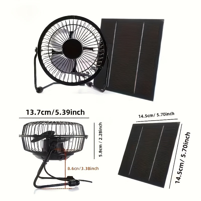 WEIHAOXI 1pc Outdoor Solar Fan with Detachable Solar Panel - Ideal for RV, Camping, Car & Attic Ventilation. This Quiet Solar Fan is Perfect for Cabins, RVs & Pet Shelters.