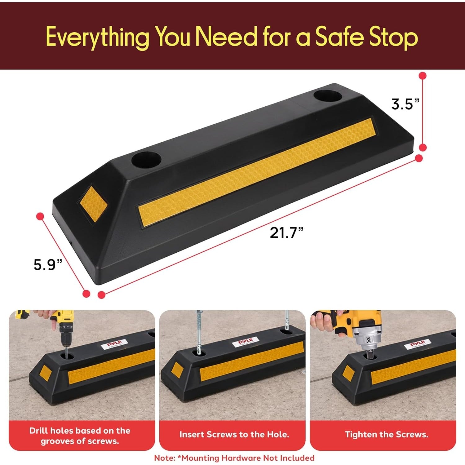 1/2/4-Pack Garage Vehicle Floor Safety Heavy Duty Rubber Parking Curb Stop, for Car Van Truck Wheel Tire Chock Guide Guard Bumper Protection, Multiple Colors Available. Valentine‘s Day Gift for Men, Boyfriend, Husband & Partner