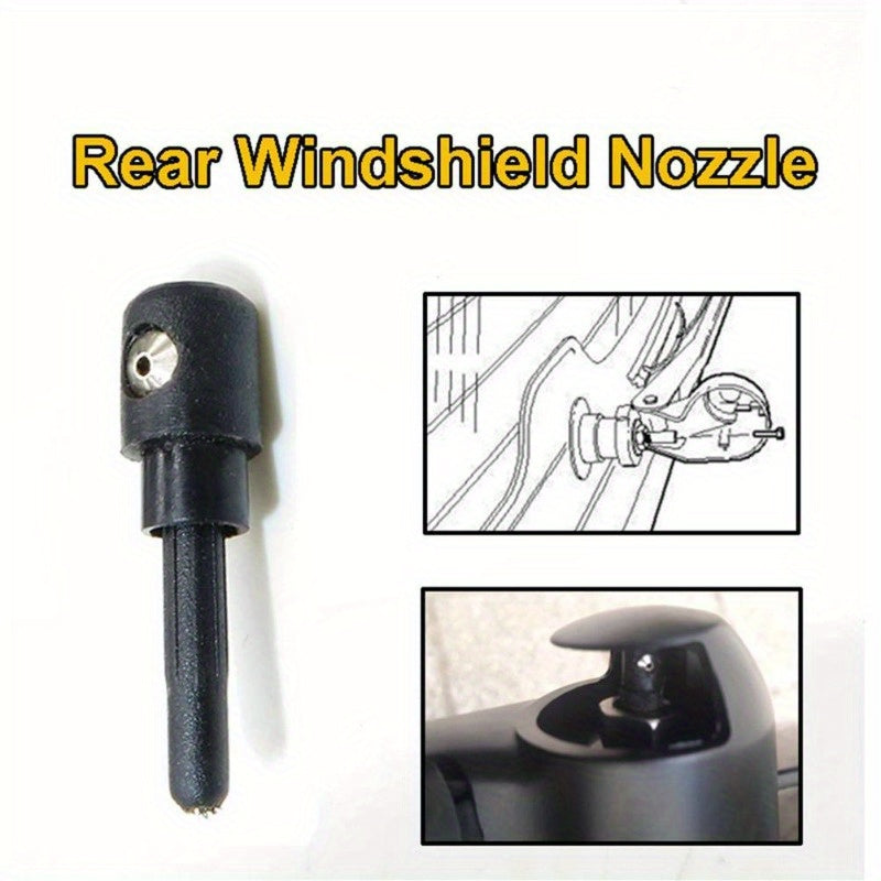 2-Piece Rear Wiper Arm Nut Cap & Nozzle Washer Set | Replacement Parts for VW Golf/Jetta & Skoda Octavia/Rapid | Precision Fit Black PVC Cover, Auto Repair Part