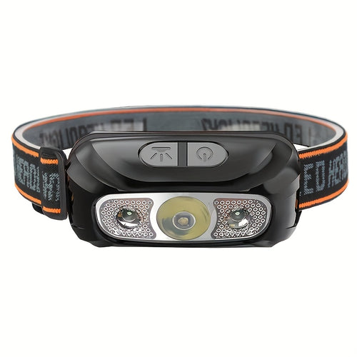 1PC Super Bright Headlamp LED Induction High Power Headlamp IP44 Protection Grade Mini USB Rechargeable Headlamp Portable Camping Searchlight