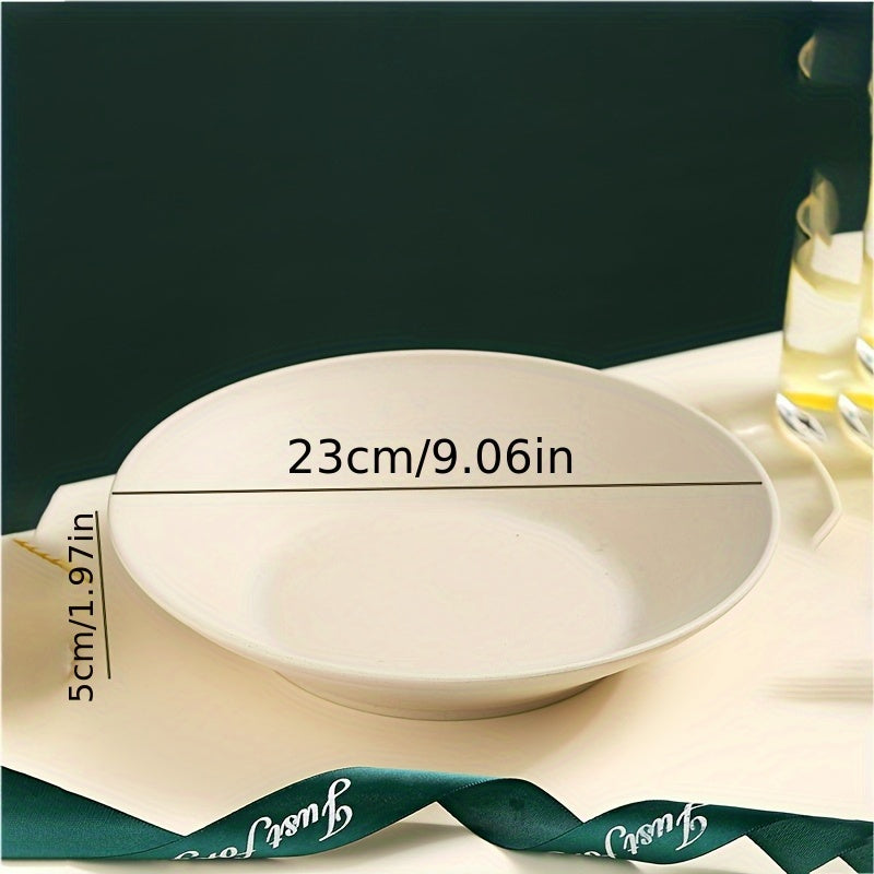 5 Pieces, 9-Inch Deep Large Capacity Dinner Plate, Pasta Plate, Dessert Plate, Salad Plate – Perfect for Home, Dormitory, Kitchen, Restaurant, Parties – Tableware Accessories, Kitchen Supplies – 5 Colors