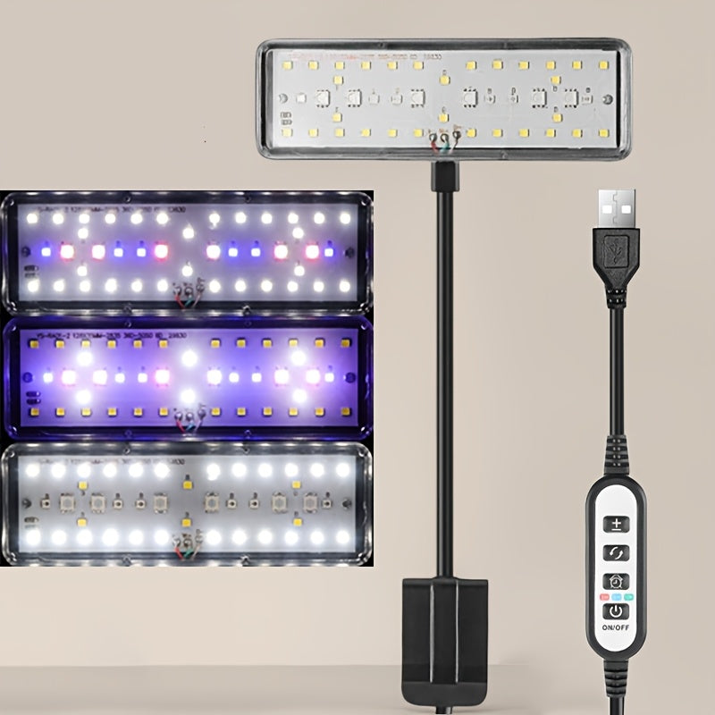 Dimmable Aquarium Light, 360° Rotatable Design, Full Spectrum, Ideal for Aquatic Plant Growth, Battery-Free