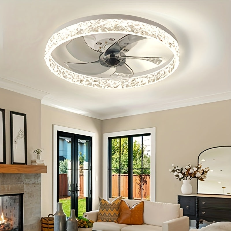 20 Inch Low Profile Flush Mount Ceiling Fan with Light and Remote Control, 6 Speed Levels, 3 Color Temperatures 3000K-6500K, Dimmable LED Ceiling Fan, Ideal for Bedroom, Kids Room and Living Room