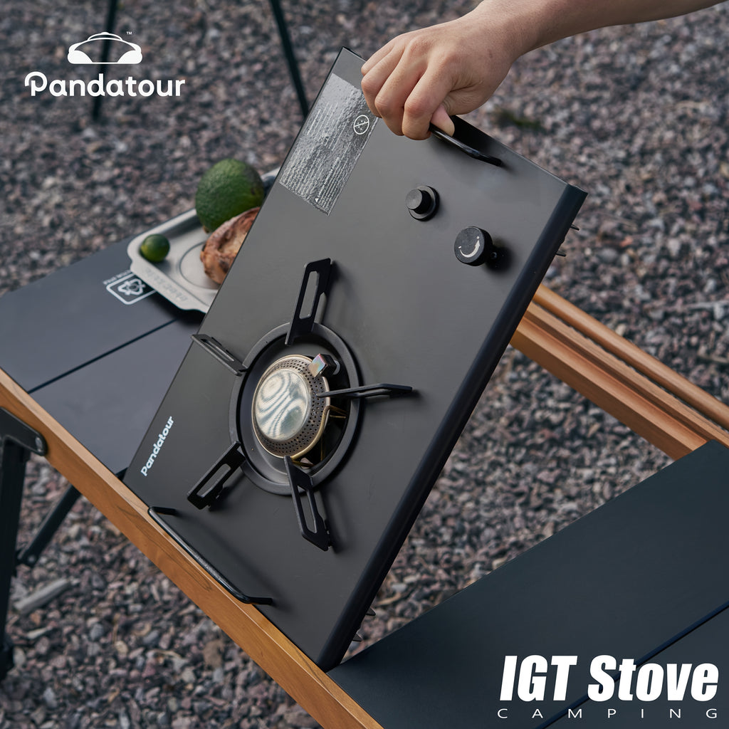Portable Windproof Stainless Steel Camping Gas Stove, Outdoor Cooker Travel Stove with Foldable Design, IGT Compatible Stove for Tabletop Use, Outdoor Stove, IGT Tabletop Gas Stove