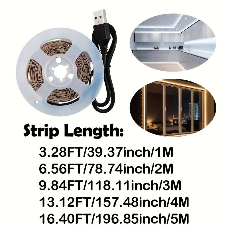 USB灯条 DC5V 明亮的柔性LED灯带 带自粘 SMD2835 可任意裁剪 可做装饰 照明