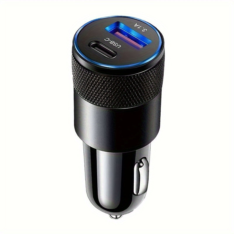 USB Car Charger PD Fast Charge – LED Ambient Light, Compatible with iPhone, Android, Xiaomi & More