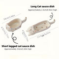 2Pcs/1Set Cat Ceramic Sauce Dish, Ins Japanese Style Cute Cat Multi-Functional Seasoning Tray 10*4.5cm/3.94*1.77in, Chopstick Rest, Small Plate for Snacks, Sushi, Soy Sauce Dip 13.5*4.5cm/5.31*1.77in