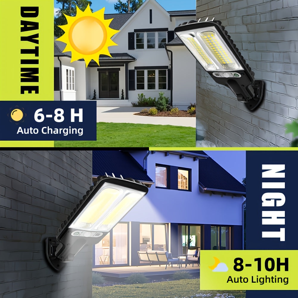 Super Bright 78LED Remote Control Sensor Street Light Area Lighting, Smart Wall Light Upgraded Lithium Battery 1200mAh with Remote Control, 3 Functional Modes, Switchable Automatic Lighting in Darkness, Suitable for Roads