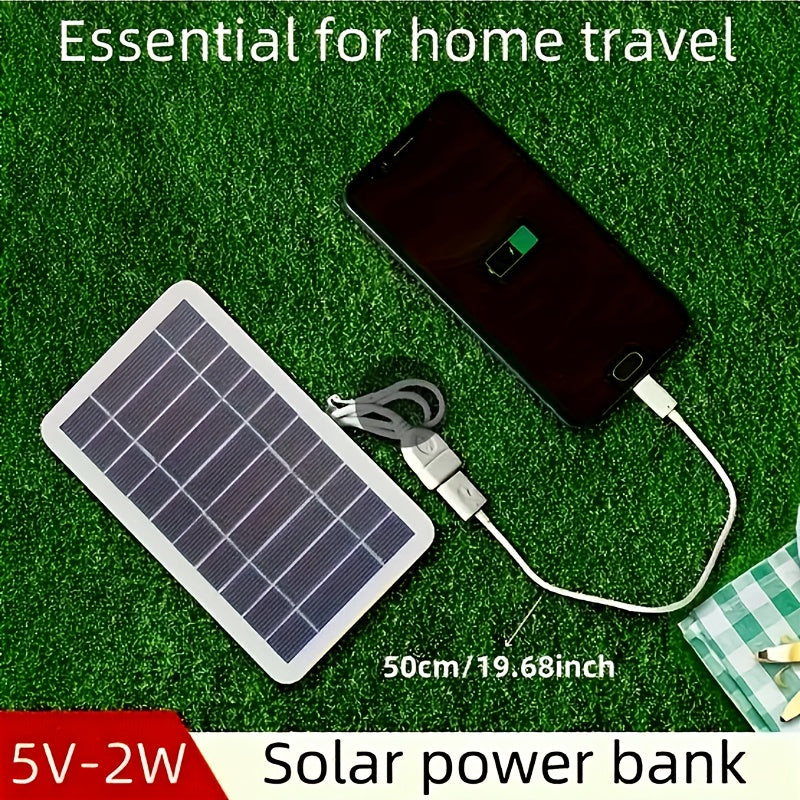 5V行動式太陽能板，2W單晶高效USB快充面板，防塵設計，相容手機/移動電源/運動相機，可作為萬聖節與聖誕節戶外應急電源/萬聖節與聖誕節的絕佳禮物