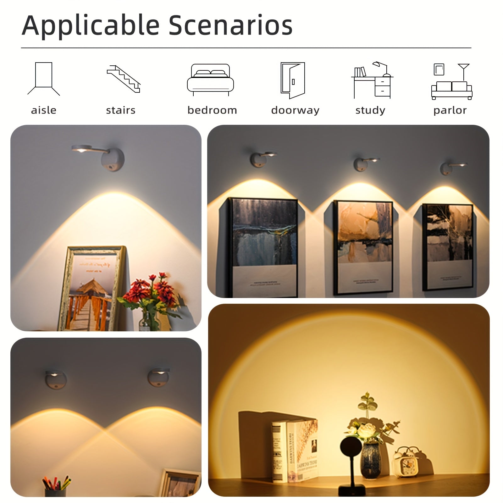Upgraded Motion Sensor and Remote Dual Control Spotlight, Made of ABS Material with Solid Color Design, Featuring Unique Mountain-Shaped Gradient Lighting for Artistic Space Enhancement, 3 Adjustable Color Tones