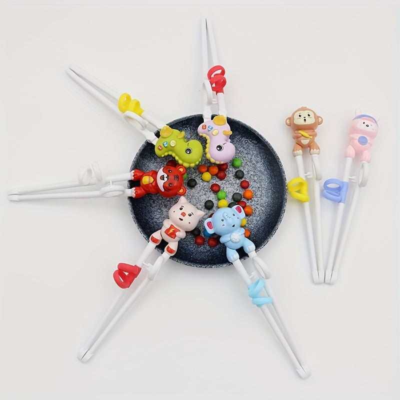 Toddler Dinosaur-Shaped Training Chopsticks - Reusable, Colorful Learning Aid