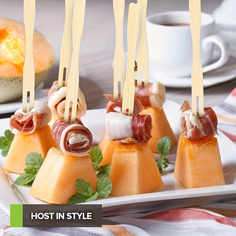 100/200/400 Pack – Fruit Forks, 3.5-Inch Disposable Mini Forks – Perfect for Cocktail Parties & Appetizers – Great for Christmas, Halloween, New Year