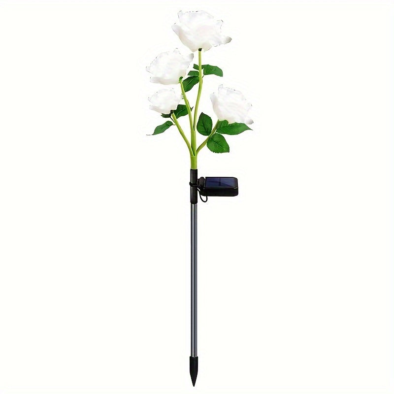 Solar Garden Light – Latest Version Outdoor Solar Light, 7-Color Changing Rose Light, Garden Decoration, Larger Solar Panel, More Realistic Rose Flower (4-Pack) (2-Pack)