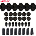 34-Piece Kit: 6 Door Lock Covers + 12 Shock Pads + 8 Door Guards + 8 Anti-Vibration Noise Reduction Pads; Includes Bumpers for Every Lock Ensuring Complete Protection – Essential Auto Accessory