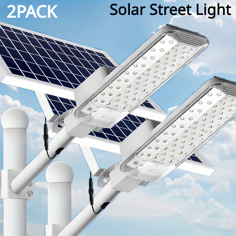 2PACK Solar LED Street Light Super Bright Outdoor 6500K IP65 Waterproof Solar Wall Light Garage Garden Fence Floodlight