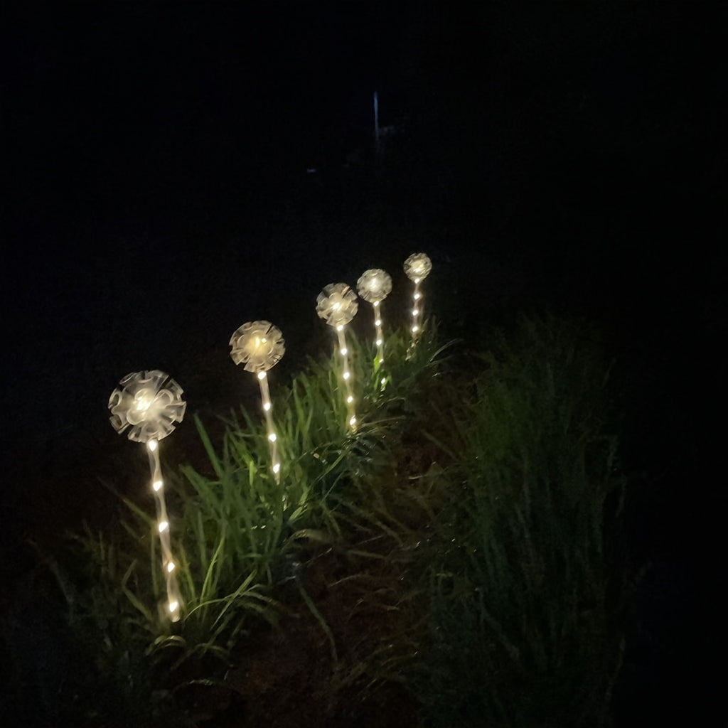 Solar Transparent Tube Five-in-One Hydrangea Ground Stake Light