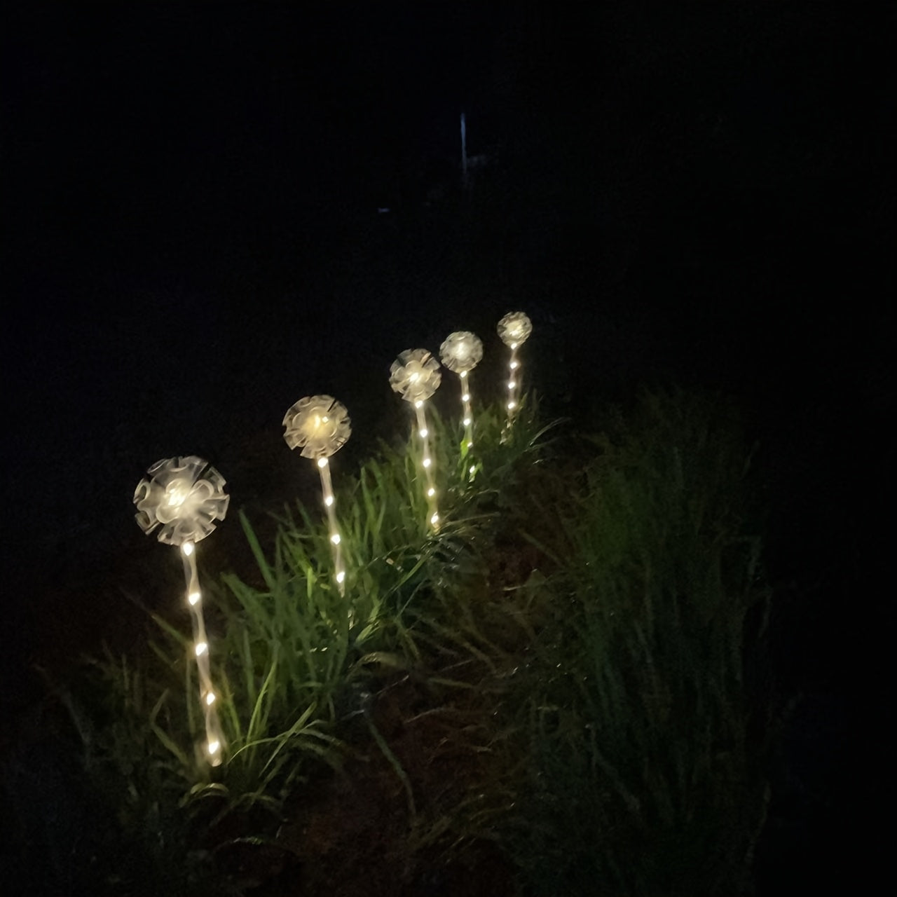 Solar Transparent Tube Five-in-One Hydrangea Ground Stake Light