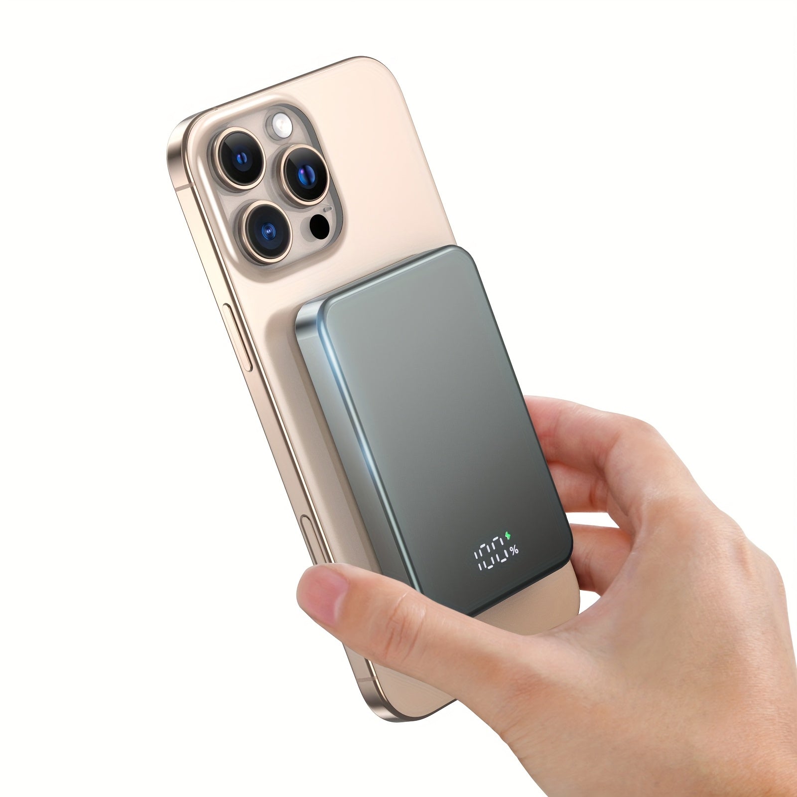 磁吸無線充電寶 10000毫安超薄快充移動電源 帶LED顯示屏 適用於iPhone 17/16系列及其他Qi相容手機