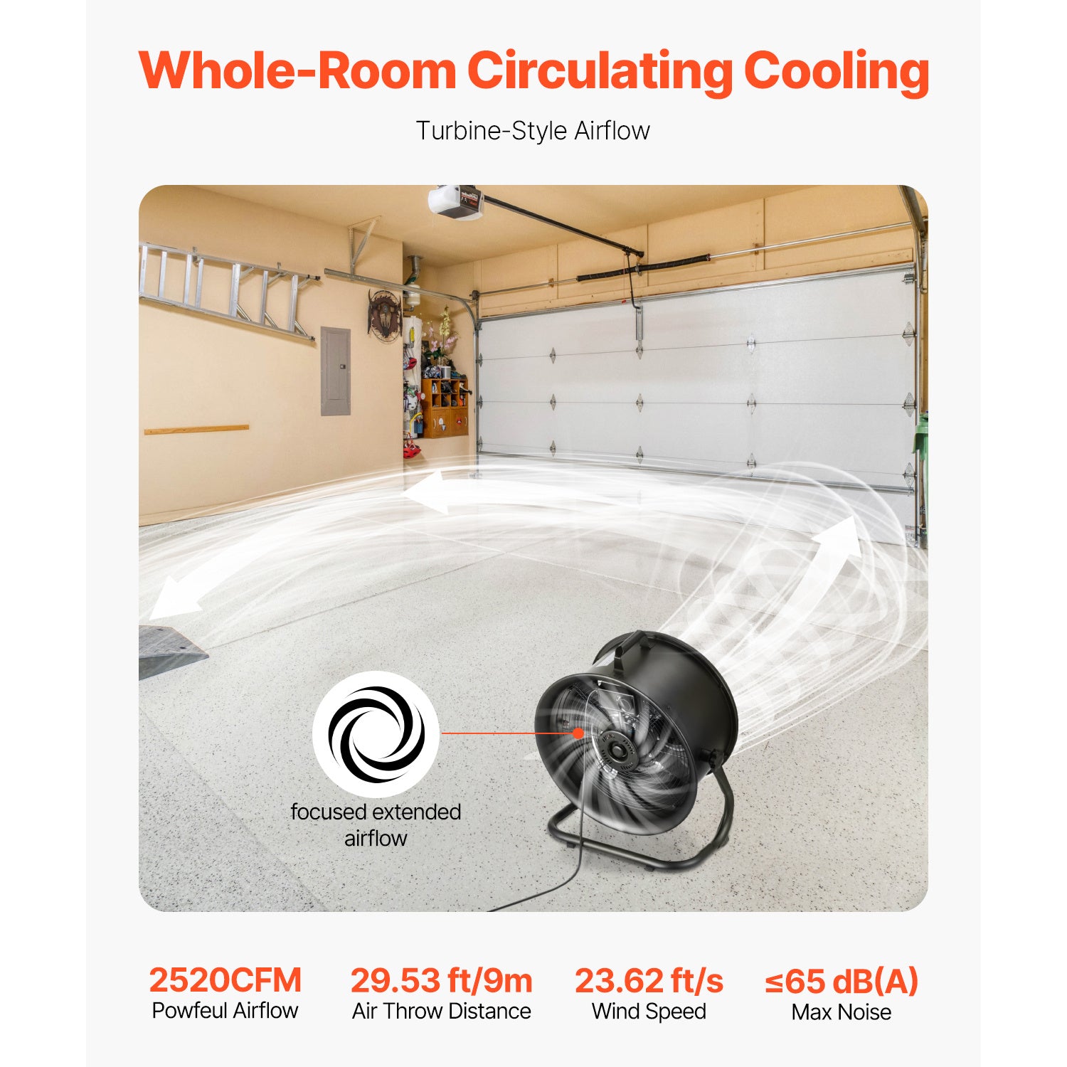 VEVOR 14-20 Inch Floor Fan, 3 Speed, 360° Adjustable Tilt, High Speed Industrial Fan, 1/2 Pack
