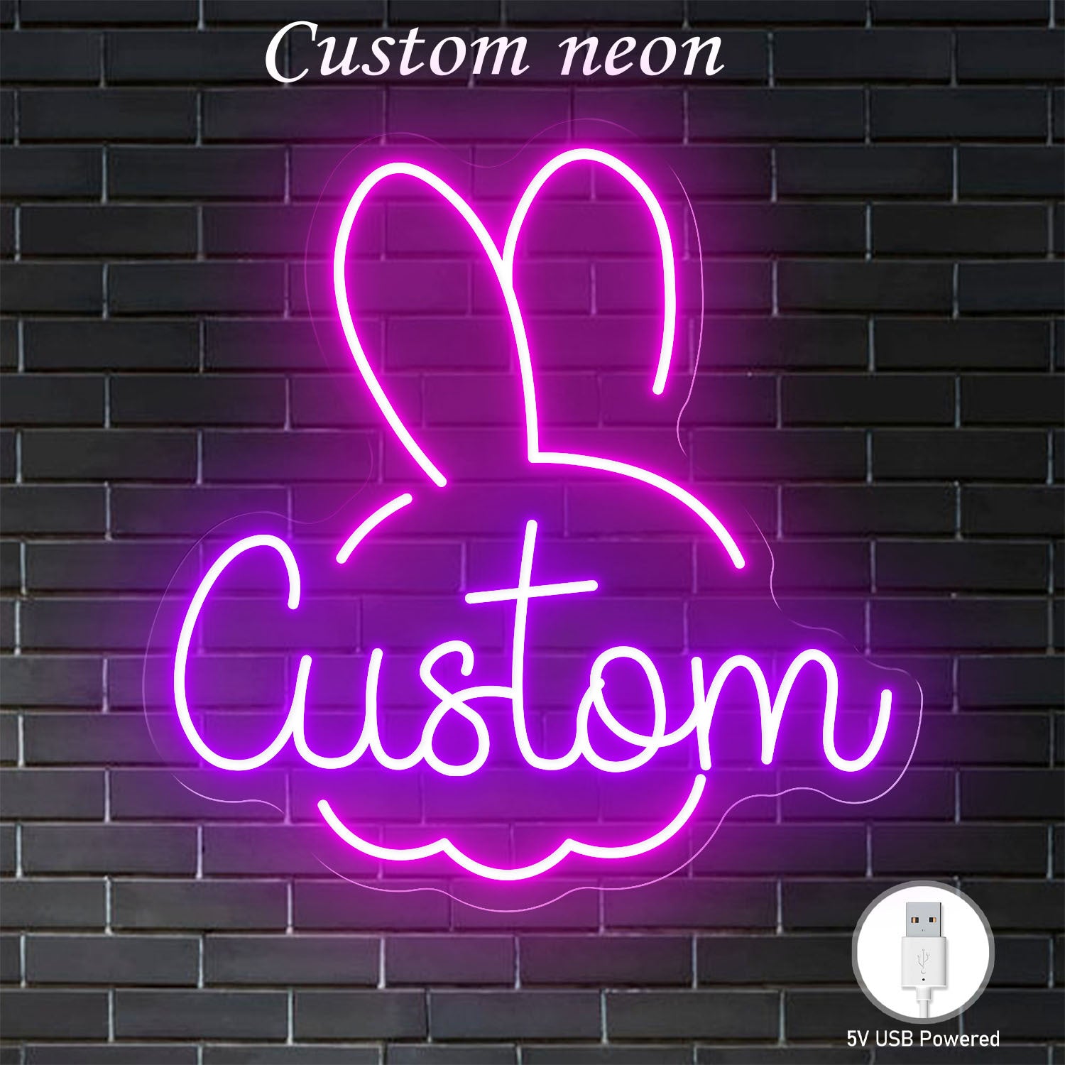 12-20 inch neon sign - personalized text, USB-LED adjustable brightness and color, wall-mounted tube design, suitable for home, bar, party decoration - birthday/wedding/anniversary gift