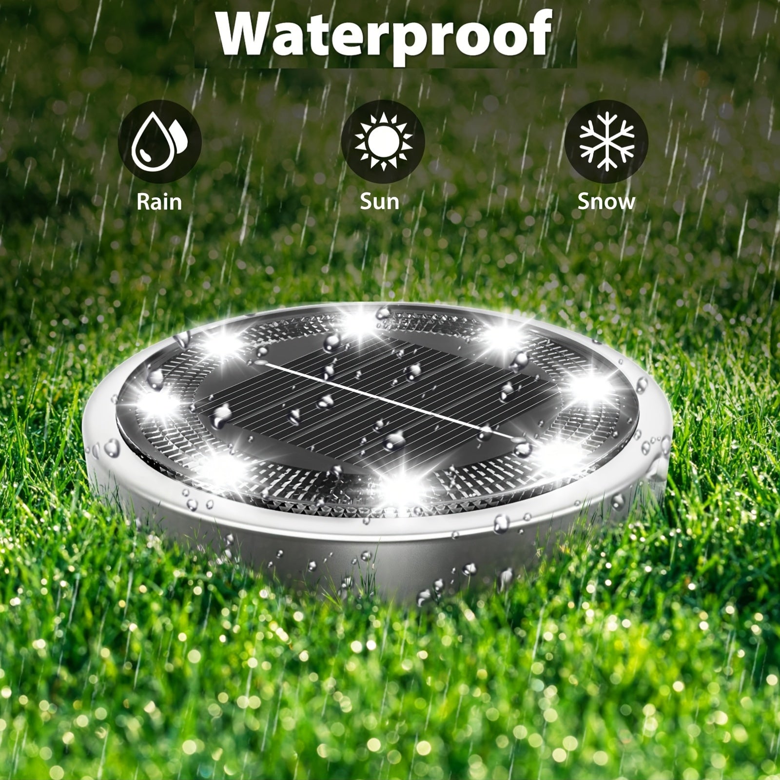 4/5/6/10/12/20pcs 8LED Super Bright Solar In-Ground Light (Regular/Mini Style) Outdoor IP44 Solar Powered Ground Light, Perfect for Garden, Backyard, Stairs, Pool, Walkway, Driveway, Pavement, Flower Bed, Auto On/Off, Easy Installation
