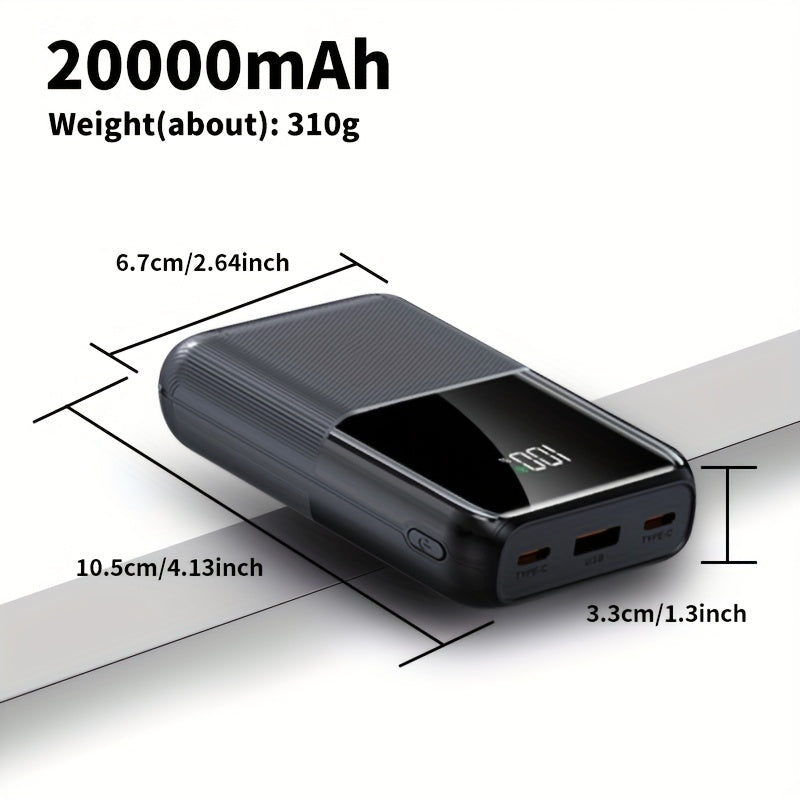 Mini Ultra-Convenient Fast Charging Power Bank, with a Large Capacity of 10000/20000Mah, 22.5W USB Fast Charging Output, 20W Bidirectional Fast Charging, Digital Power Display Screen, Suitable for Iphone/Android System Mobile Devices, Birthday Gift
