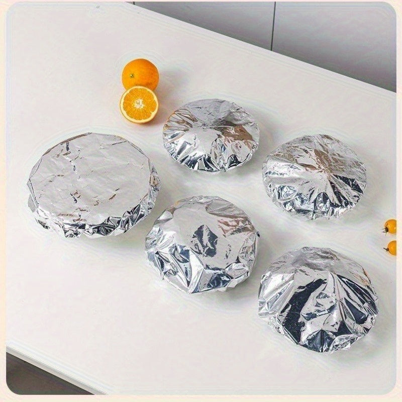 170Pcs Reusable Aluminum Foil Insulation Covers, Heat Resistant Insulated Bowl Lids, Reusable Food Fruit Warm Keeping Cup Covers, Durable Fresh Keeping Anti-Scald Reflective Lids