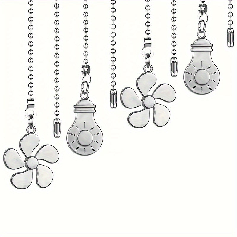 4Pcs Cross-border Hot Sale 5-Blade Lamp Accessories, Amazon Direct Supply, Ceiling Fan Extender, Fan Switch Pull Handle, Pull Rope Pendant, Electric Fan Bead Chain Switch Pull Handle, No Power Required, No Battery Needed, No Wireless Needed