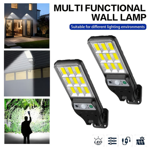 1/2 Pack Commercial Solar LED Sensor Light, Motion Sensor, High Brightness LED, Solar Wide Angle Flood Street Light, Solar Rechargeable Wall Light, Easy to Install, Perfect for Outdoor, Garden, Street, Steps, Patio, Porch Light, Home and Shop Lighting