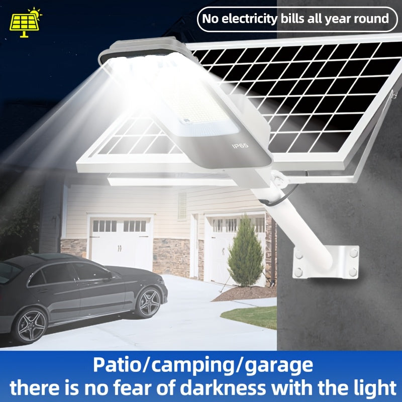 Super Bright Solar Street Light, 10000mAh Solar Light, 375 LEDs with Remote Control, Perfect for Parking Lots, Commercial Parking Lots, School Basketball Courts, Roadside Roads, Courtyards, Gardens, Villas, Outdoor Solar Street Light