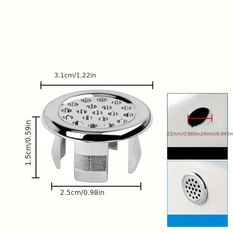 [Elegant Sink Drain Cover] 1/2/4pc Stainless Steel Decorative Drain Cover - Leak-Proof Design, Easy Install with Knob, for Bathroom & Kitchen, Modern Minimalist Style, Kitchen Sink Accessory