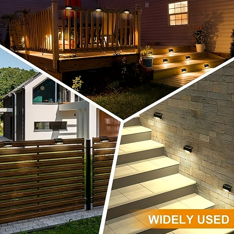 32/16/8/4 Pack Solar Outdoor Courtyard Light - Waterproof LED Warm White Landscape Lighting, Durable Matte Metal Finish, Auto On/Off Solar Light, Perfect for Stairs, Steps, Fences, Courtyards and Pathways, Sturdy Structure