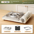 Ultra-Thin 3500W White Butane Stove with Portable Storage Case, Safety Lock & Piezo Ignition - Home Stainless Steel Kitchen Burner, Perfect for Gas Stove Use/