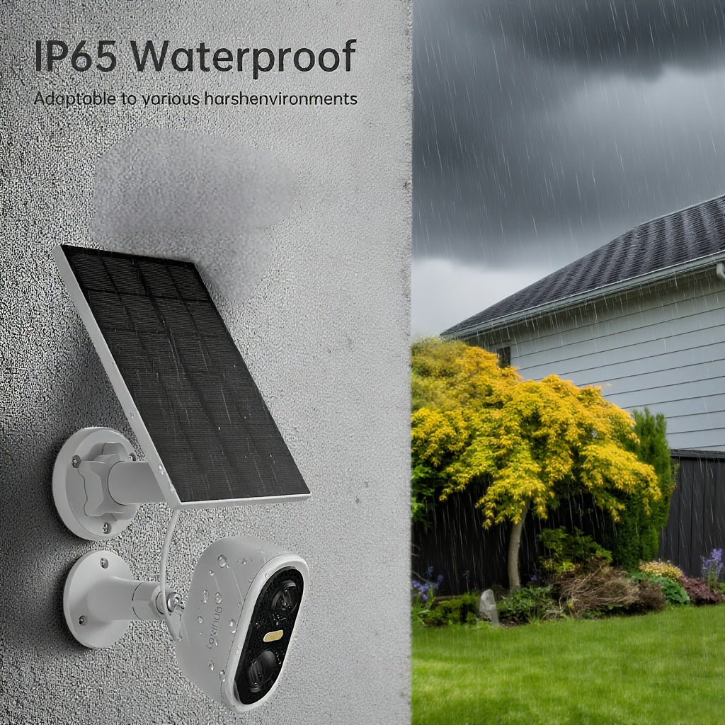 LAXUHUB 1296P Solar-Powered Outdoor Security Cameras, Wireless Rechargeable Camera with a 5200Mah Battery, Spotlight Color Night Vision, 2.4Ghz Wifi, 3MP Full HD, Two-Way Audio, Solar Operated, Capable of Detecting Humans And Vehicles