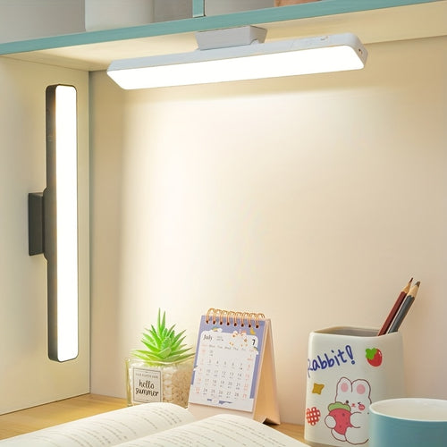 1pc [3-color switching function] college dorm essential, rechargeable magnetic LED tube light, desk/wardrobe/kitchen installation, flicker-free, adjustable brightness