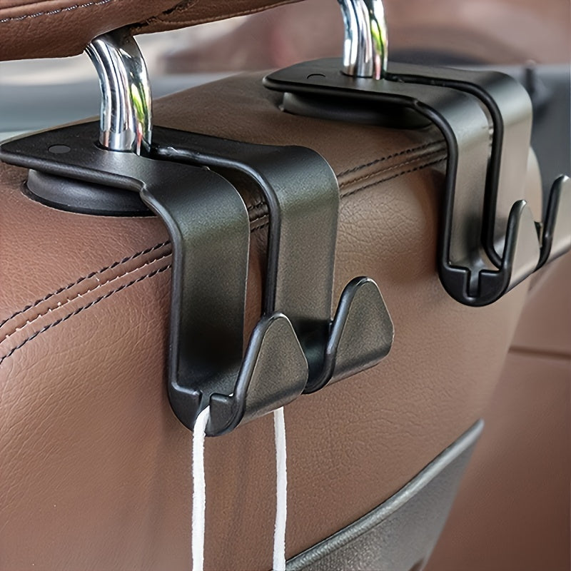 2pcs Multifunctional Storage Clip, Space-Saving, PVC Material, Universal Fit for All Vehicle Models - Perfect for Hanging Bags & Accessories, Interior Car Hook System | Sturdy Construction | Secure Clip Design