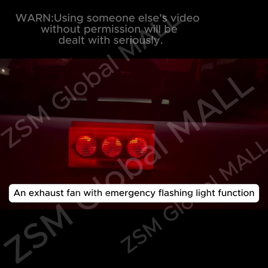 Solar Powered Exhaust Fan with Built-in 1200mAh Solar Battery, Car Interior Heat Dissipation, Ventilation and Air Purification